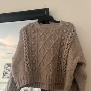 H&M Cable Knit Sweater in Brown